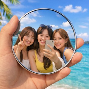카로히포 여행용 원형 감성 셀카 볼록거울 손거울